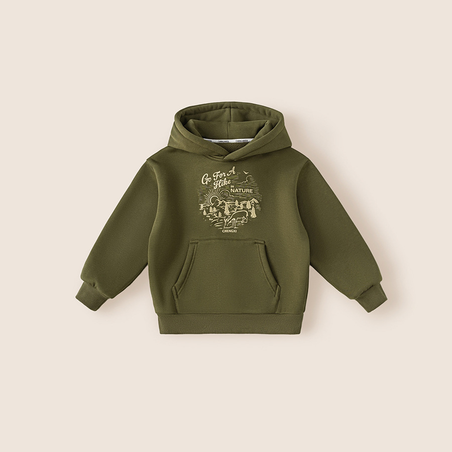 童裝中大童上衣冬款男孩帽衫男童冬裝連帽加絨衛衣新款