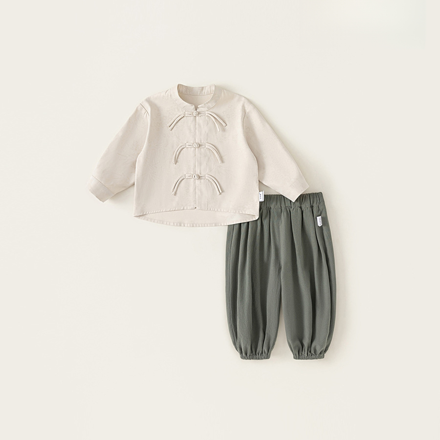 童裝寶寶衣服男童秋季唐裝中小童兩件套兒童國風套裝