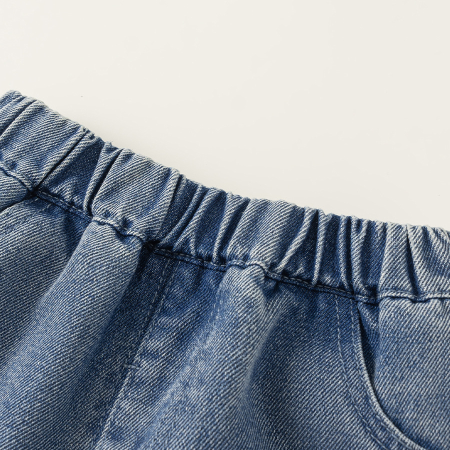 童裝女童褲子春季新品可愛小童牛仔褲百搭兒童直筒褲寶寶長褲