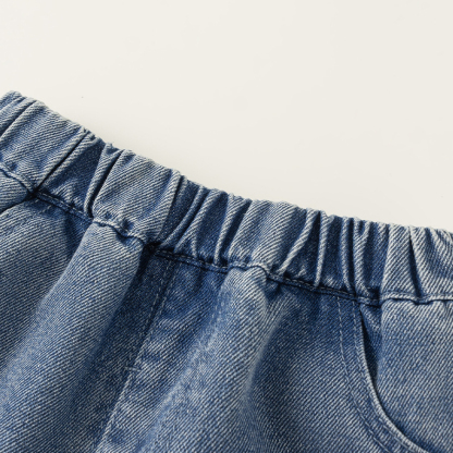 童裝女童褲子春季新品可愛小童牛仔褲百搭兒童直筒褲寶寶長褲