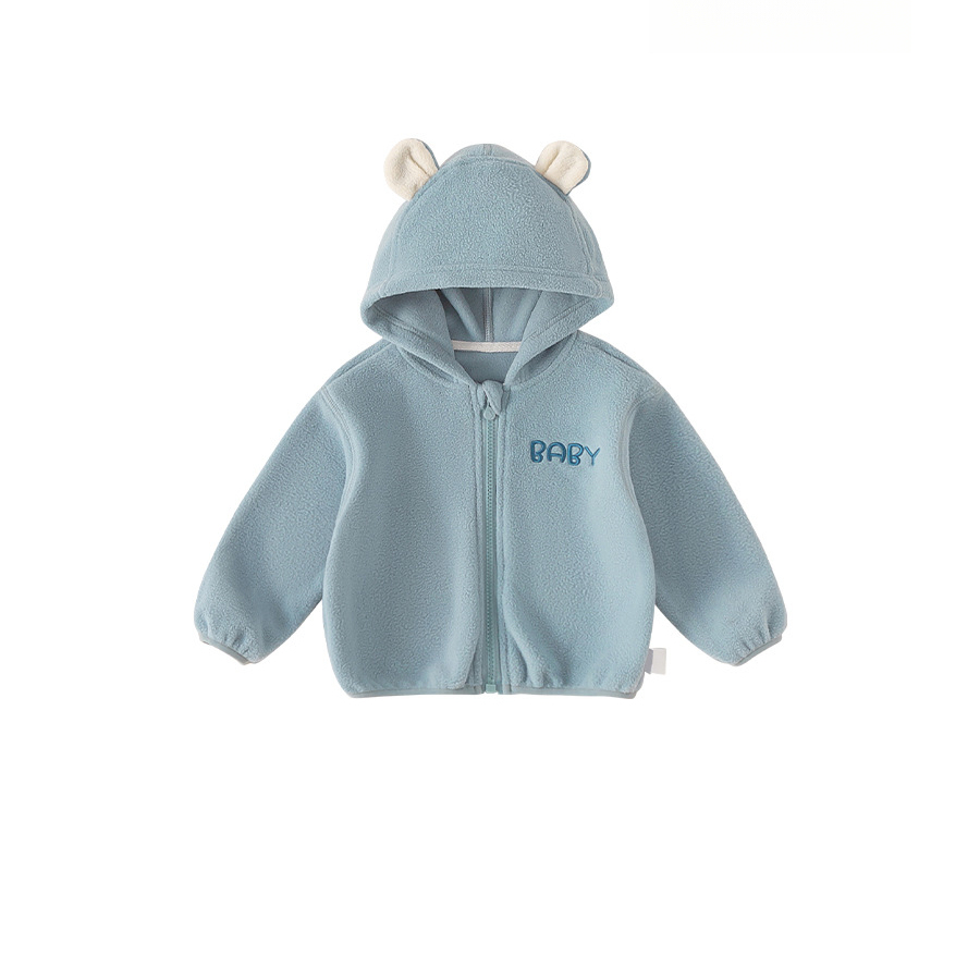 套裝秋款兒童上衣男寶寶衣服雙面絨秋裝可愛繡花女童連帽外套