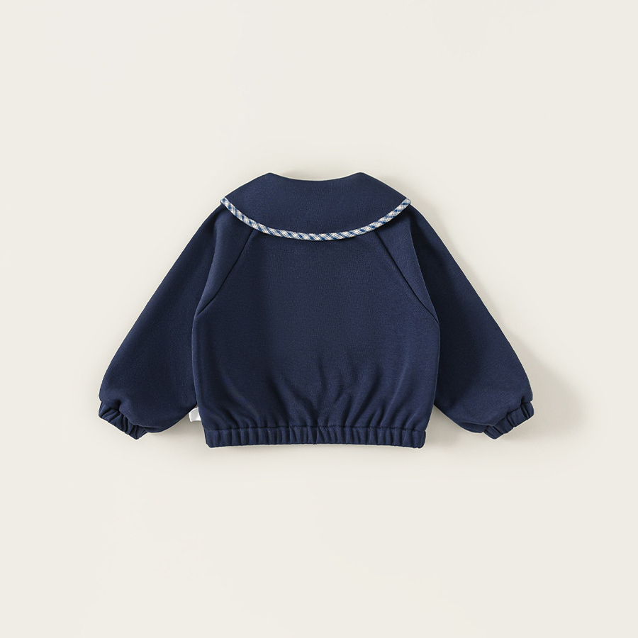 童裝女童外套春季新品娃娃領可愛小童拉鍊衫寶寶上衣兒童衣服