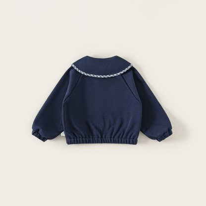 童裝女童外套春季新品娃娃領可愛小童拉鍊衫寶寶上衣兒童衣服