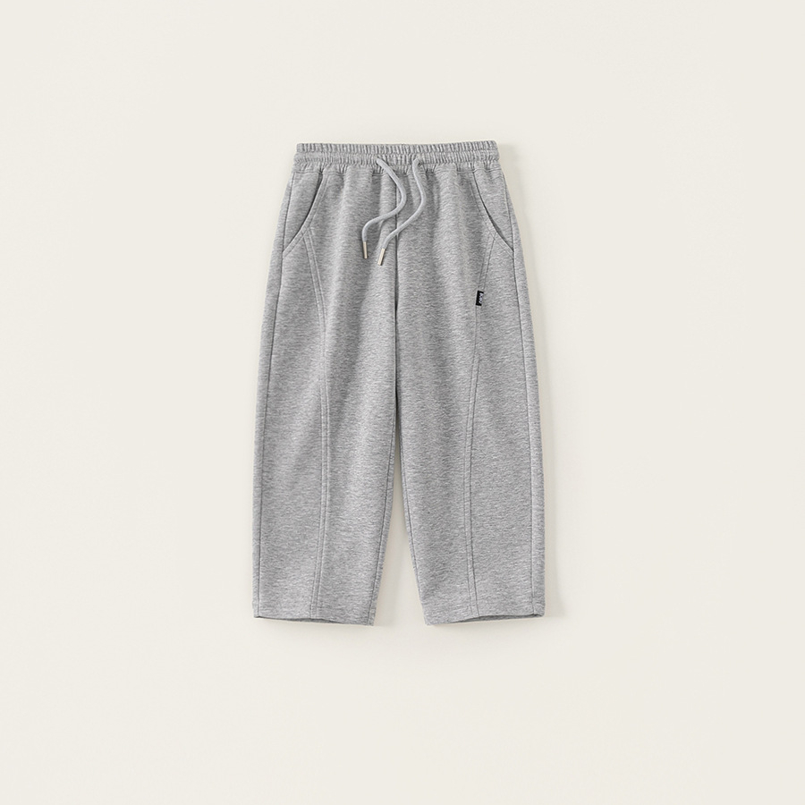 童裝女童春裝褲子春季新款男童休閒褲直筒闊腿褲簡約寬鬆長褲