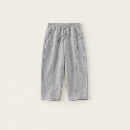 童裝女童春裝褲子春季新款男童休閒褲直筒闊腿褲簡約寬鬆長褲