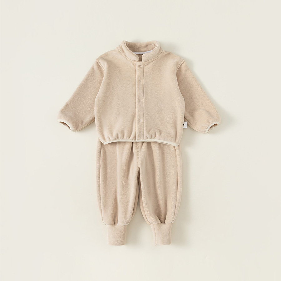 兒童秋季衛衣兩件套男童雙面絨寶寶加絨長褲套裝小童家居服