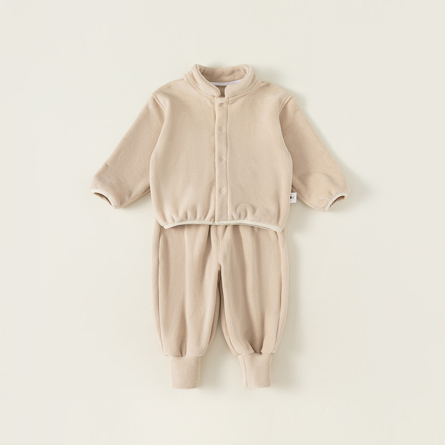 兒童秋季衛衣兩件套男童雙面絨寶寶加絨長褲套裝小童家居服