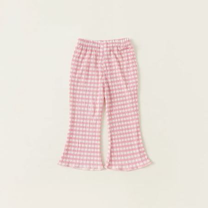 童裝女童格子喇叭褲寬鬆長褲夏季童裝新品兒童休閒褲寶寶褲子