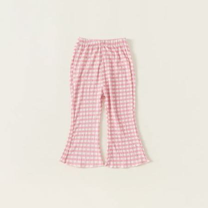 童裝女童格子喇叭褲寬鬆長褲夏季童裝新品兒童休閒褲寶寶褲子