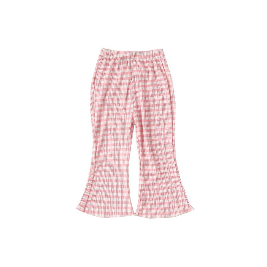 童裝女童格子喇叭褲寬鬆長褲夏季童裝新品兒童休閒褲寶寶褲子