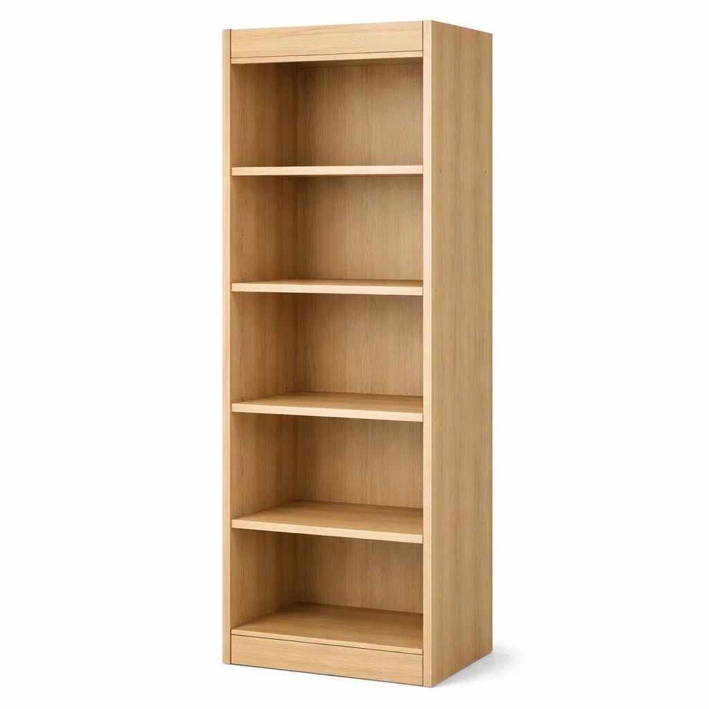 Tall Wooden Bookcase with Adjustable Shelves-harmonylivingwood