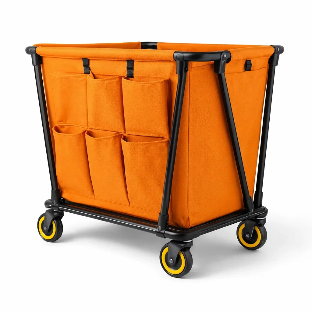 Rolling Storage Cart with Fabric Bin and Wheels