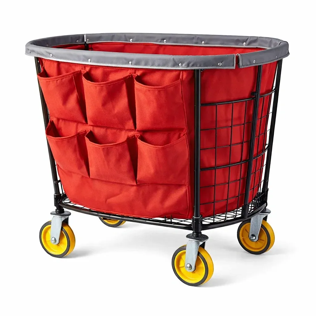 Rolling Laundry Storage Cart with Fabric Liner and Wheels