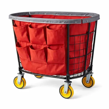 Rolling Laundry Storage Cart with Fabric Liner and Wheels