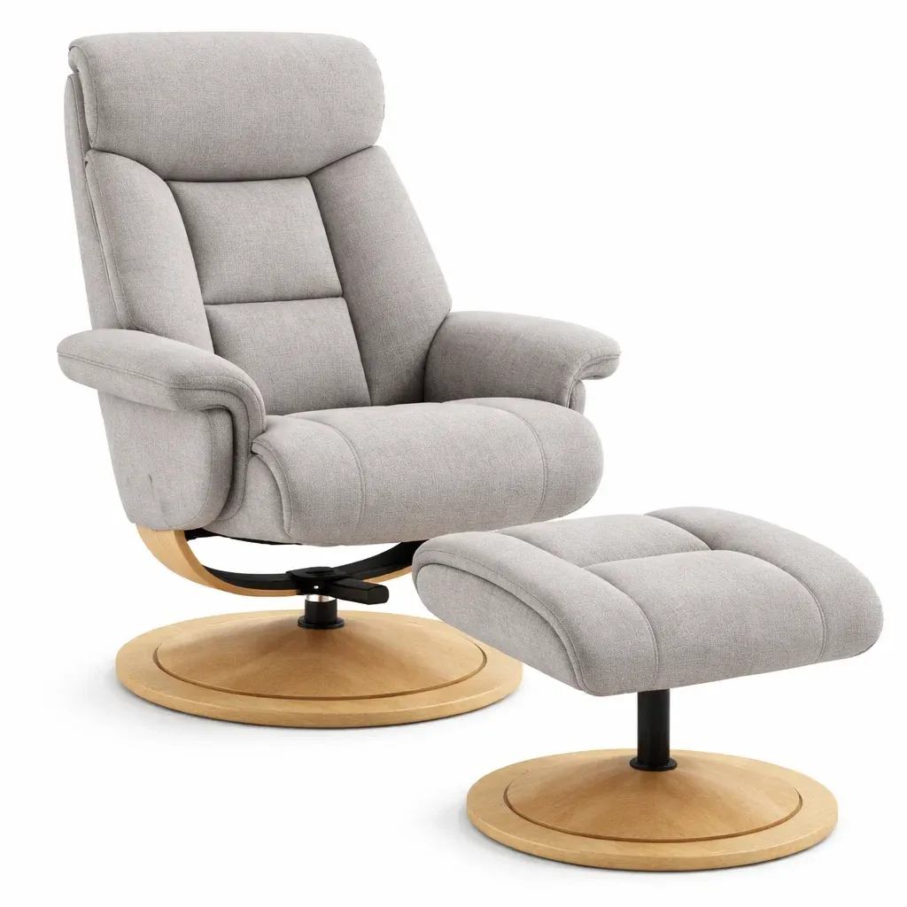 Upholstered Recliner Chair with Matching Footstool