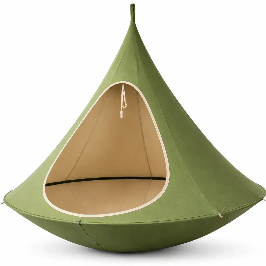 Hanging Fabric Hammock Tent Chair with Enclosed Canopy Design-harmonylivingwood