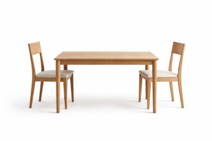 Dining Table Set Rectangular Oak Wood Table with Two Chairs-Livorestae