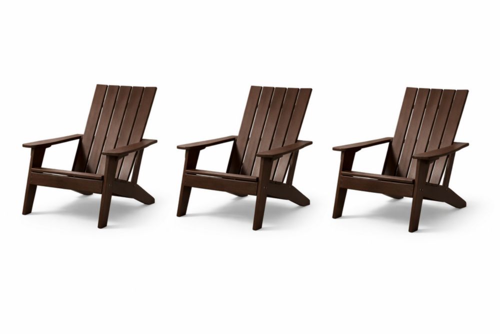 Set of Three Solid Wood Adirondack Chairs-Livorestae