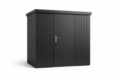 Metal Storage Shed Charcoal Gray 210x160x210 cm Weather-Resistant Steel-Interzivo