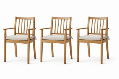 Wood Armchair Set with Cushions Brown/Beige 57x44x89 cm-Homeziora