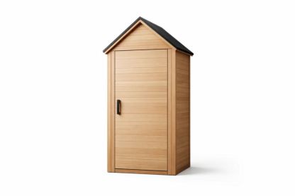 Outdoor Wooden Storage Shed with Gable Roof Light Brown 206cm Height-Homeziora