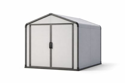 Outdoor Storage Shed Metal Frame White 6ft x 9ft Weather-Resistant-Homeziora