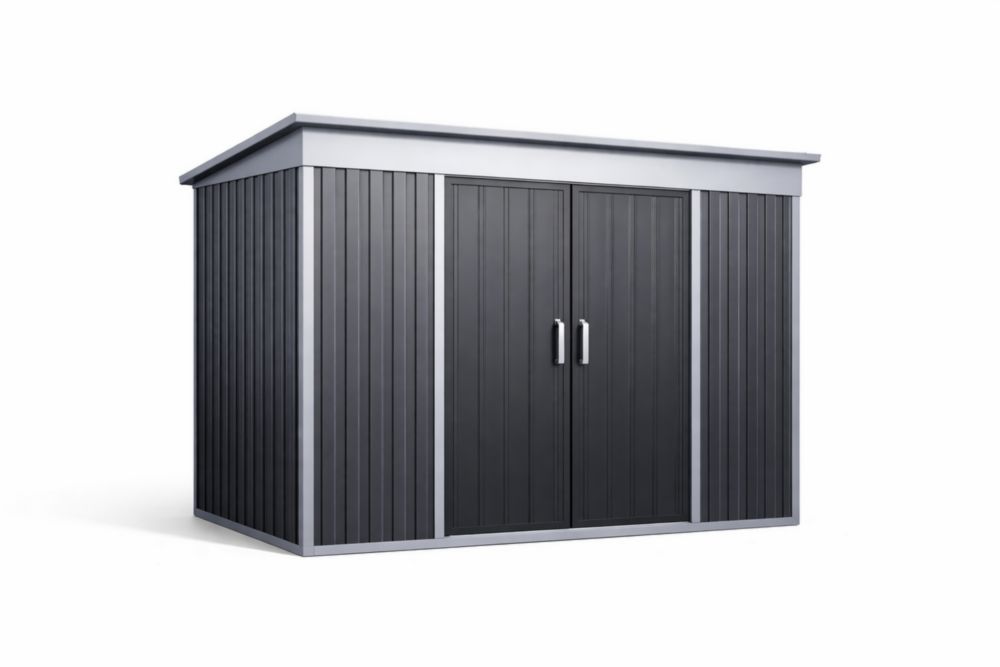 Metal Storage Shed Double Door Black 210x130x190 cm-Homeziora