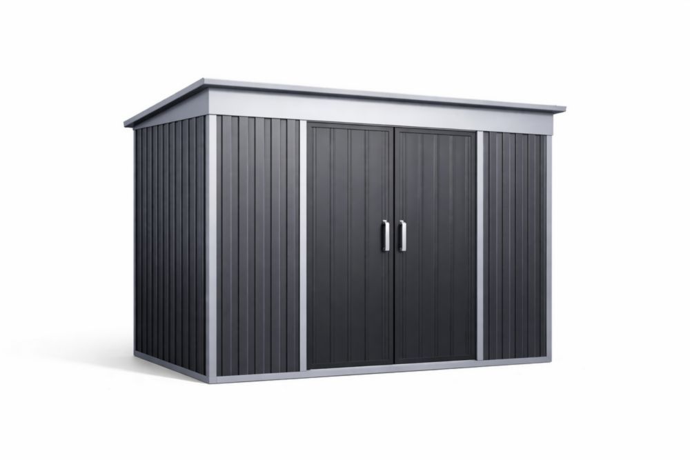 Metal Storage Shed Double Door Black 210x130x190 cm-Homeziora