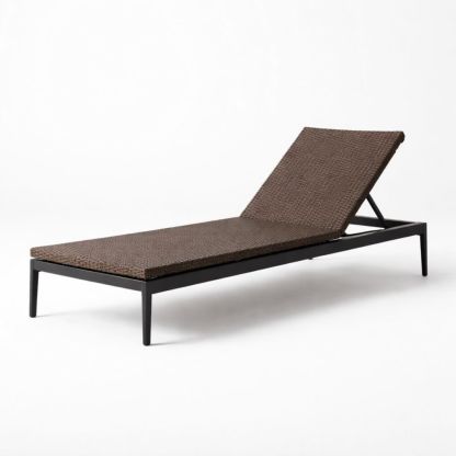 Outdoor Adjustable Chaise Lounge Wicker Aluminum Frame-Auravivora