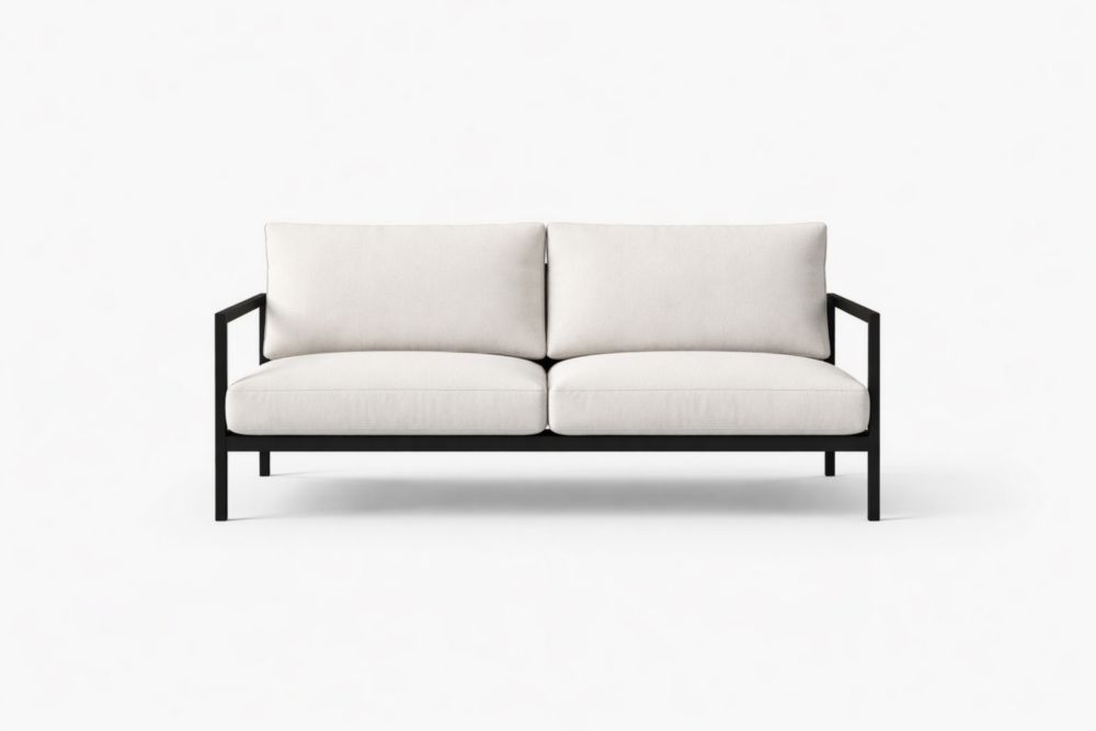 Aluminum Frame Outdoor Sofa with Beige Cushions 150x75x85 cm-Auravivora