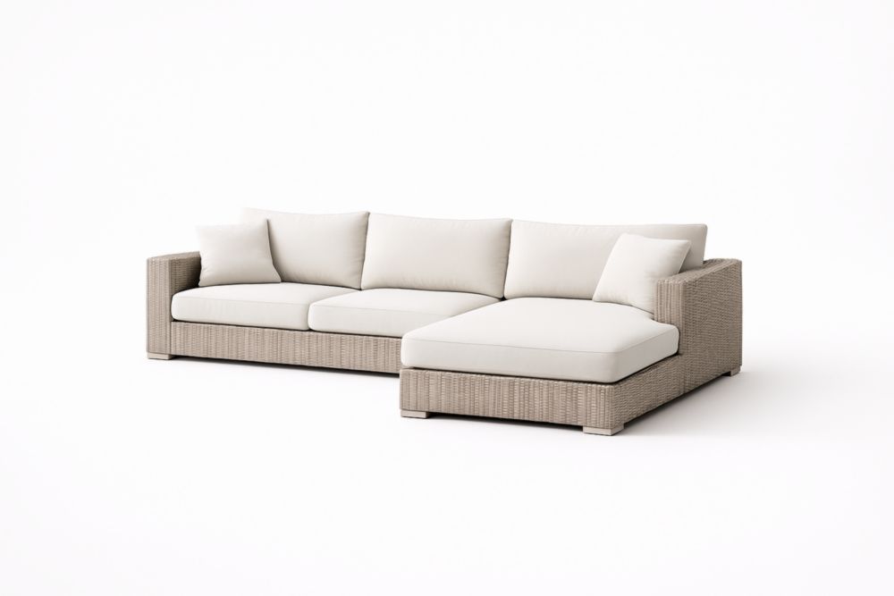 Corner Sofa with Cushions, Beige-Havenserio