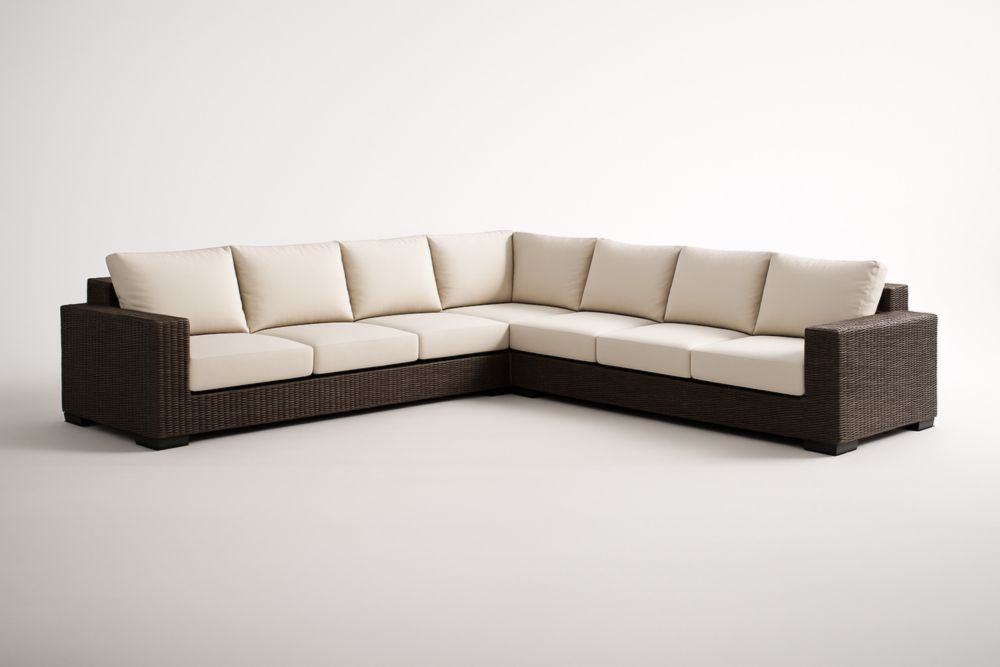 Corner Sofa with Polyester Cushions L-Shaped 305cm x 230cm x 75cm-Havenserio