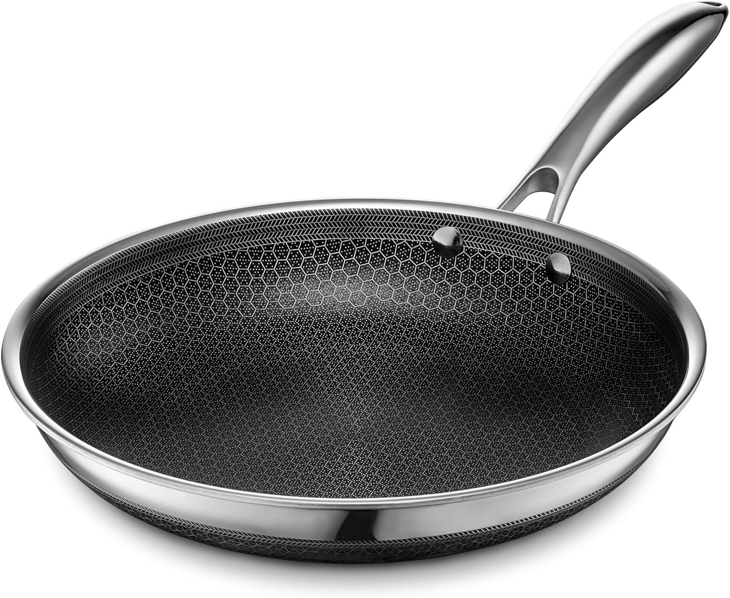HexClad 25cm Hybrid Nonstick Frypan with Stay-Cool Handle, Dishwasher & Oven Safe, Works on All Cooktops