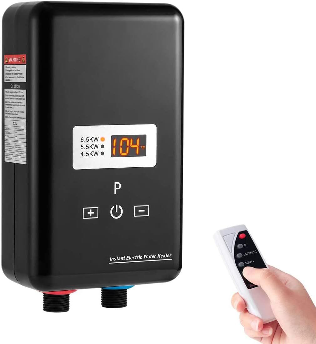 6500W Electric Tankless Water Heater with LCD Display for Home Use