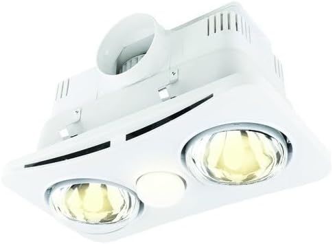 Newton 9W 3-in-1 Ducted Heater with Fan and Dual Heat Lamps, White