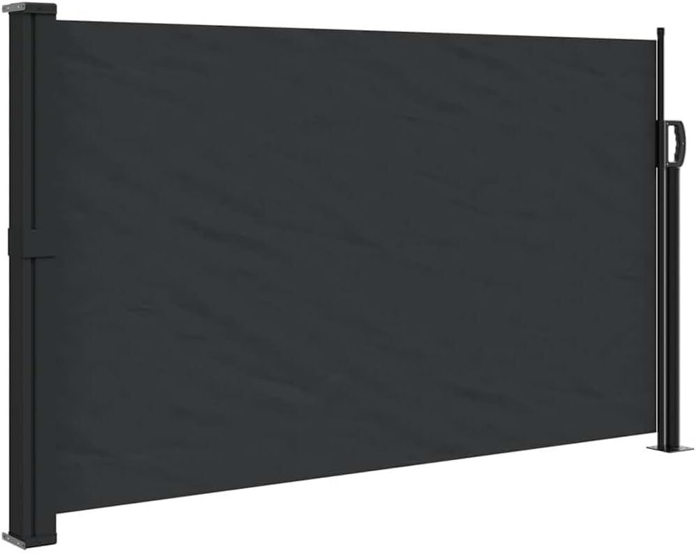 Durable Retractable Black Side Awning 100x300cm