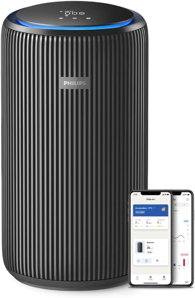 Philips 4200 Series Air Purifier, HEPA & Active Carbon Filters, 156m² Coverage, Ultra-Quiet & Energy-Efficient, Black