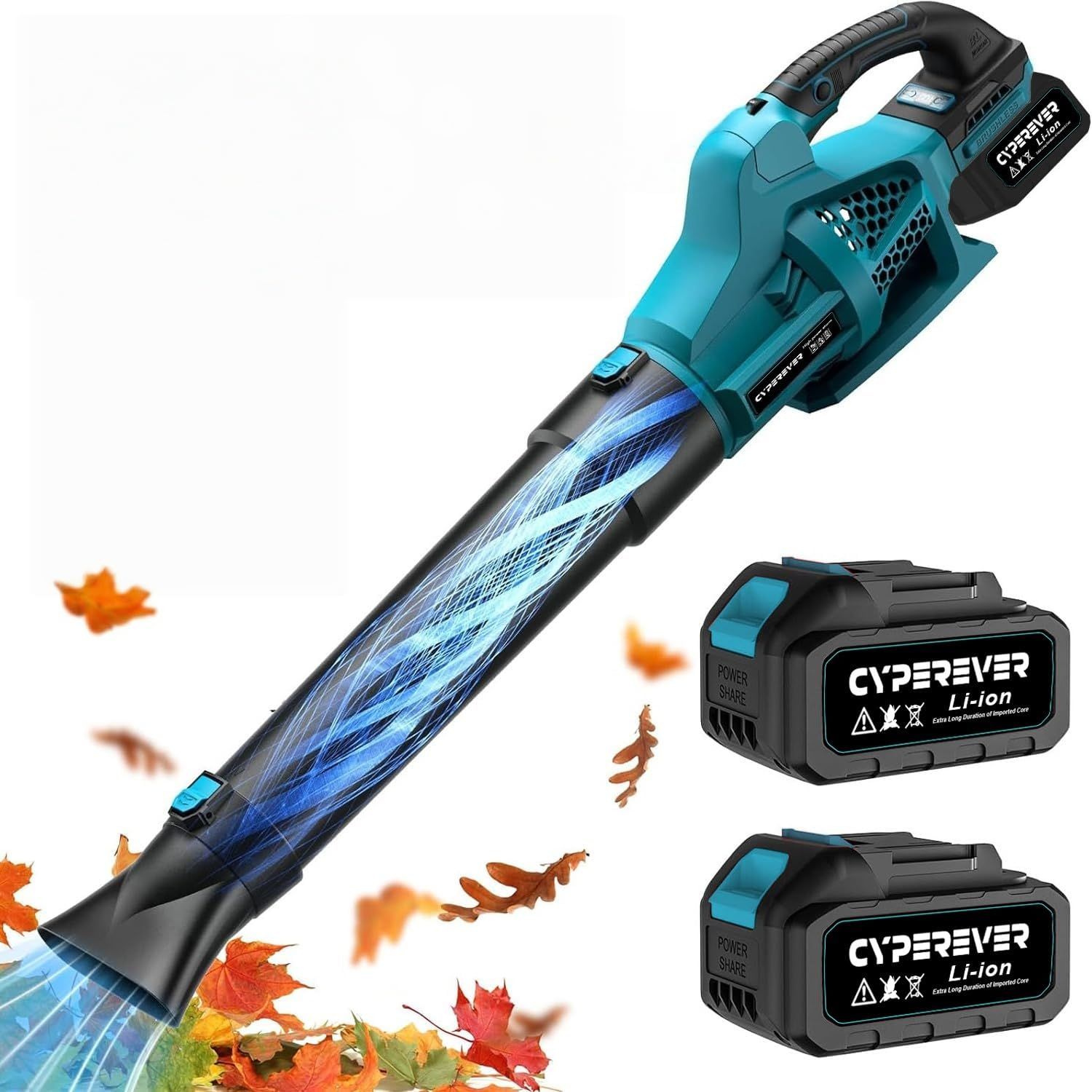 Cordless Leaf Blower 800,000 RPM with Battery & Charger, Lightweight & Portable for Garden, Patio & Car Drying