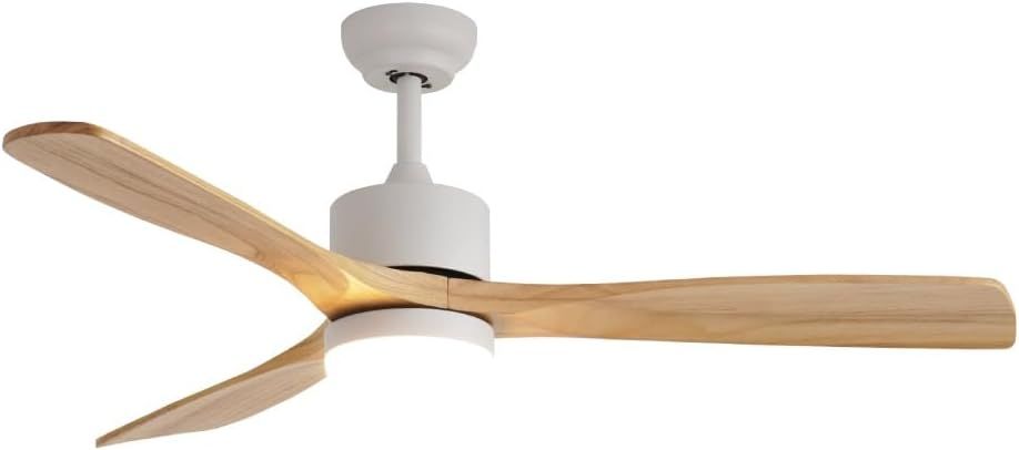 Kogan 132cm Smart Ceiling Fan with LED Light - White & Natural