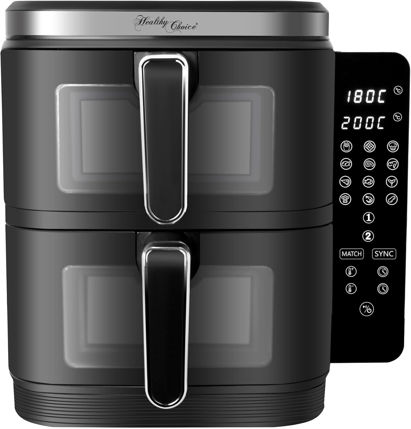 2400W Dual Zone Air Fryer 11L with Foldable Display and Compact Design