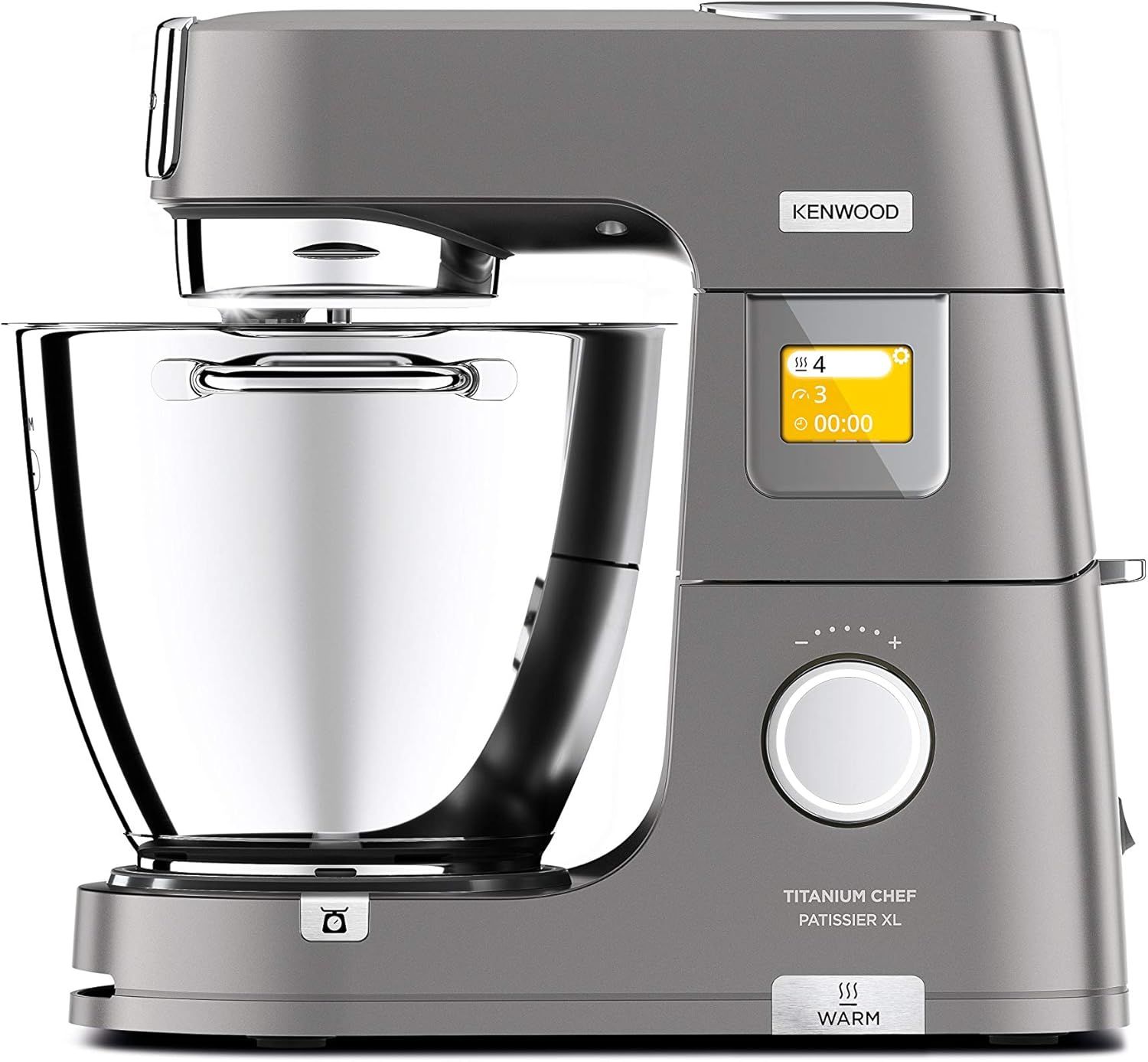 Kenwood Titanium Patissier Stand Mixer, 1400W, Silver, Dual Bowls, 13 Speeds, Planetary Mixing, Whisk, Dough & Beater Set