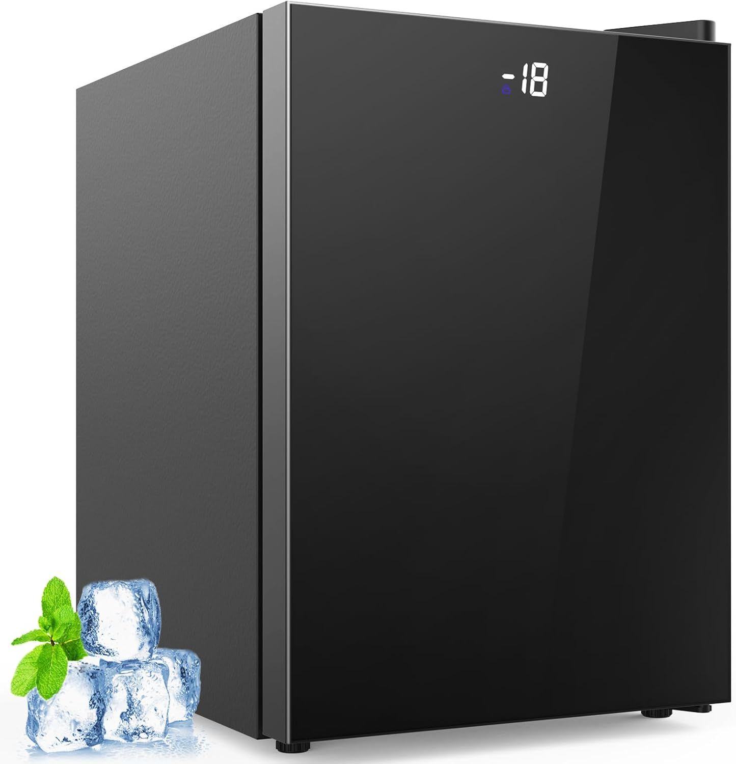 Advwin 60L Mini Upright Freezer with Digital Display - Compact Black Fridge for Home and Commercial Use