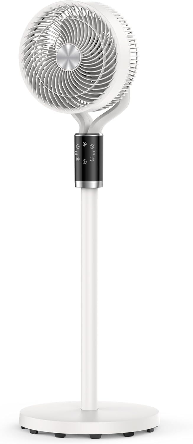 Quiet Oscillating Pedestal Fan with Remote & Adjustable Height, 9-Hour Timer for Home or Office