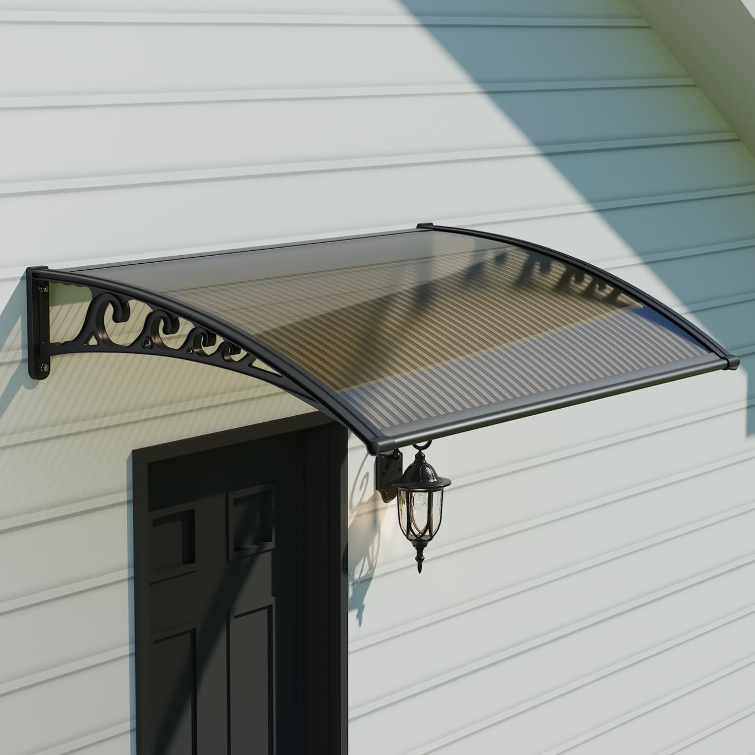 Weatherproof Outdoor Awning 1 x 1.2m - Polycarbonate Shelter for Patios, Balconies & More