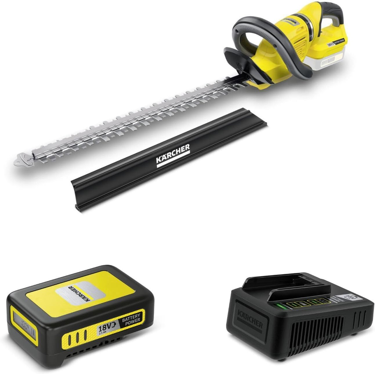 Kärcher 18V Cordless Hedge Trimmer HGE 18-50 with Rotatable Handle & Saw Function