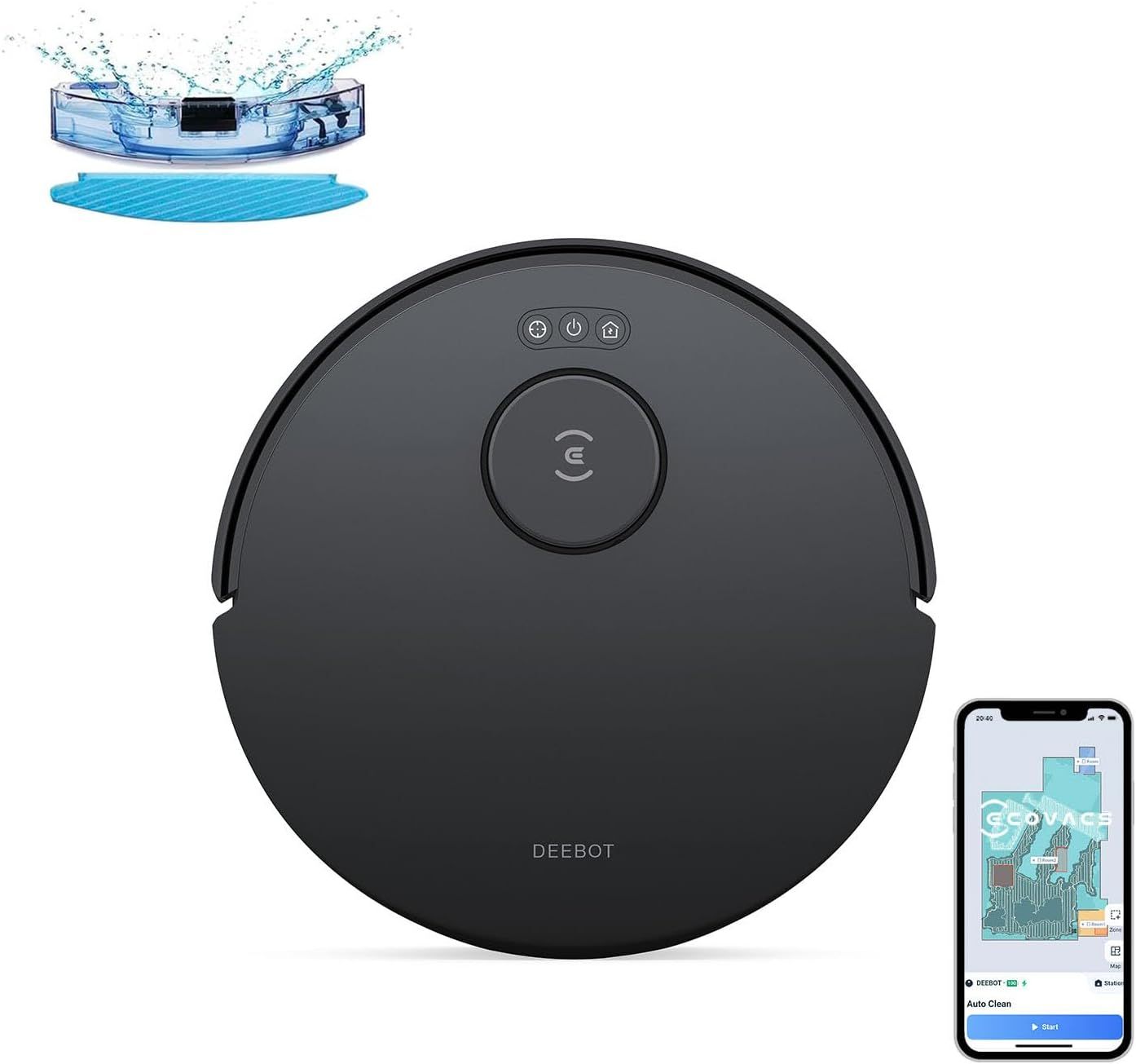 ECOVACS DEEBOT N20 Robotic Vacuum with Mop and 8000Pa Suction