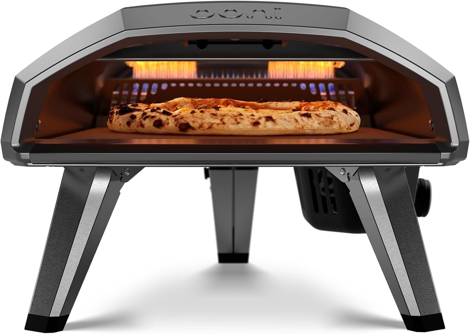 Ooni Koda 2 Outdoor Gas Pizza Oven - Ultra-Fast 60-Second Cooking, 500°C Heat with Regulator and Hose - Black