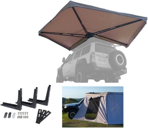 Kings 270° Freestanding Awning with Triple Bracket and Universal Wall with Entry