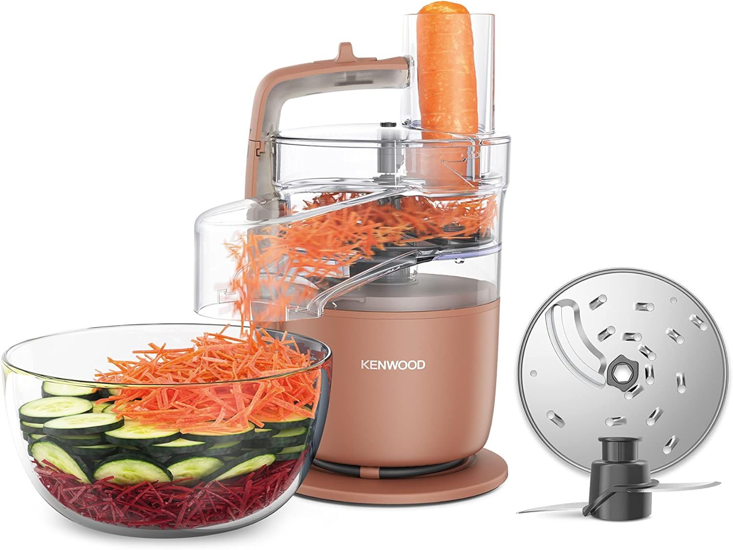 Kenwood MultiPro Go 650W Food Processor, 1.3L Bowl, Clay Red