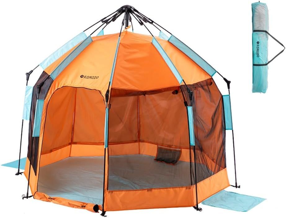 Komodo Instant 4-Person Beach Shelter Tent in Orange